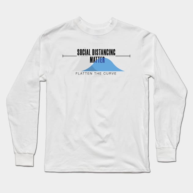 Flatten the curve with social distancing Long Sleeve T-Shirt by yayo99